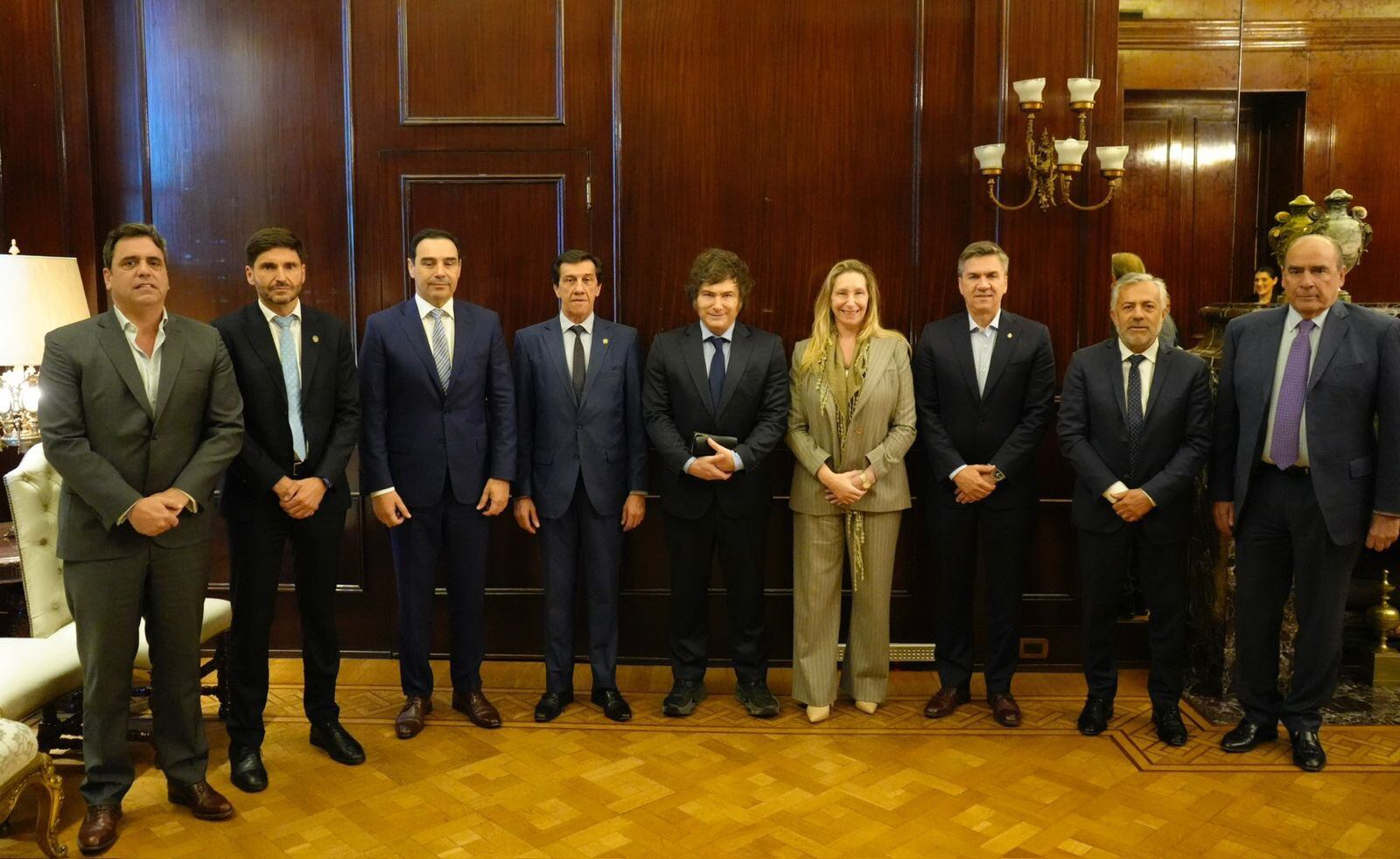 Todos los participantes del almuerzo en la Casa Rosada