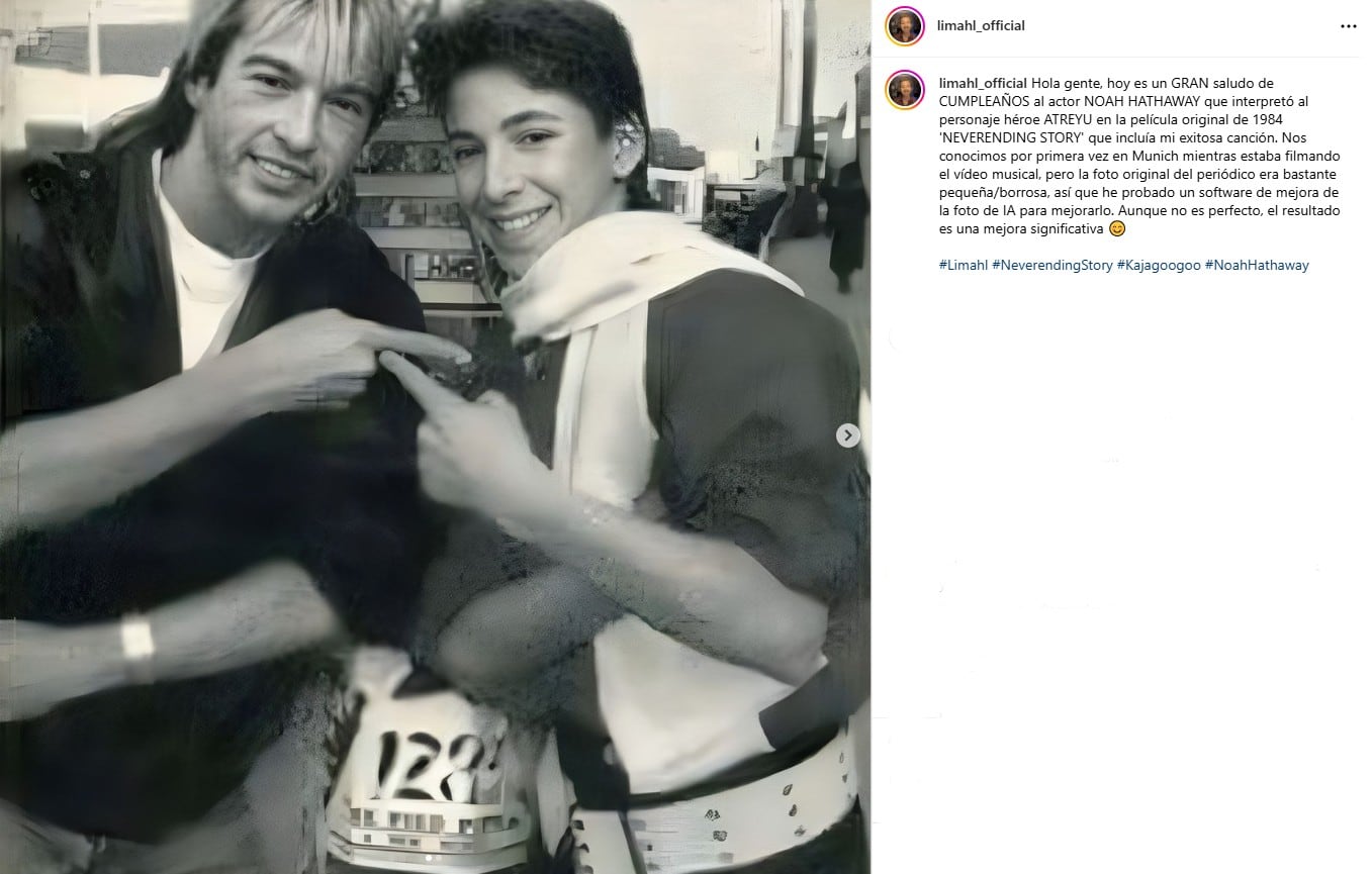 El cantante Limahl saludó al actor (Foto: Captura Instagram/@limahl_official)