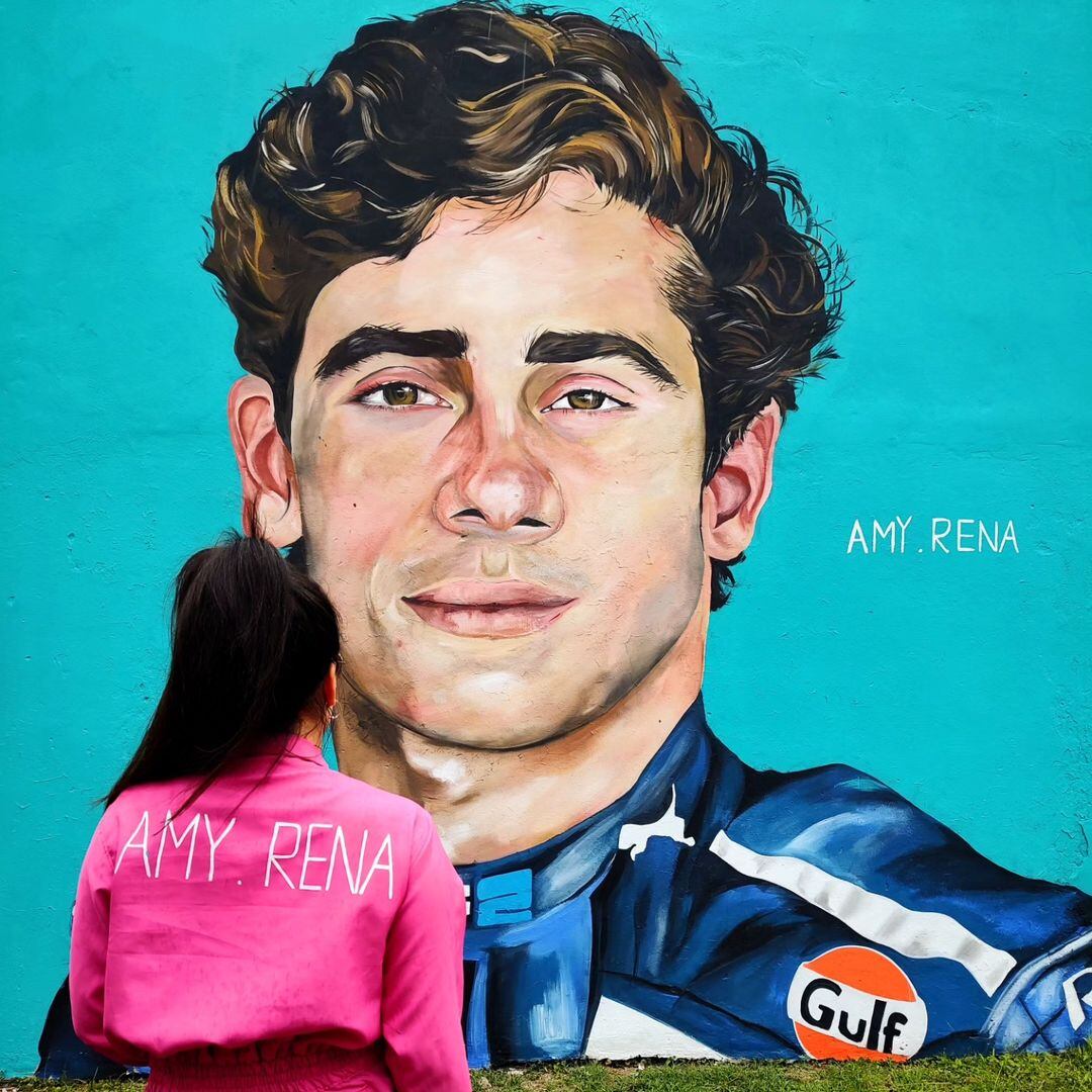 El mural que pintó la artista Amy Rena en honor a Franco Colapinto