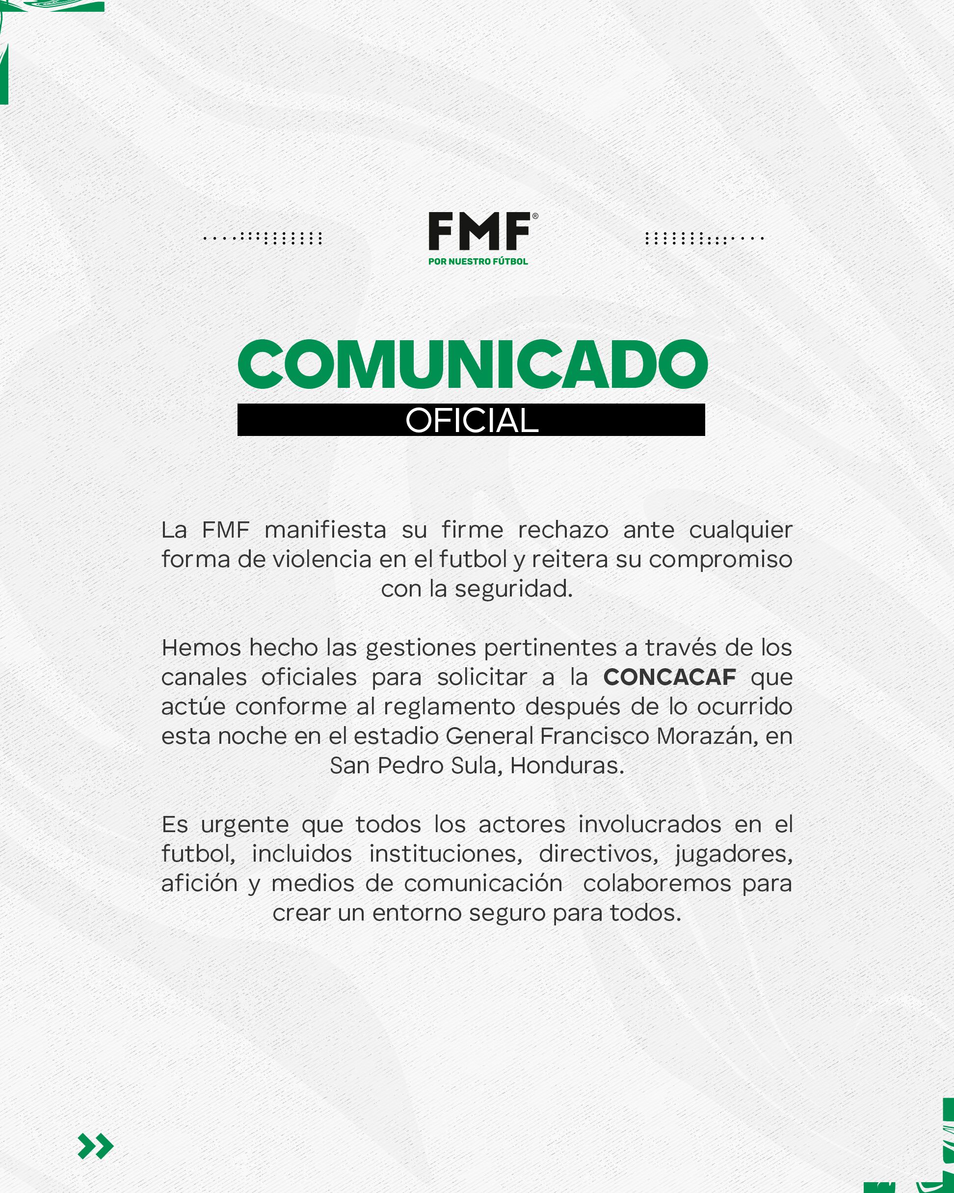 El comunicado de la Federación Mexicana de Fútbol por la agresión sufrida por su entrenador, Javier Aguirre, en Honduras