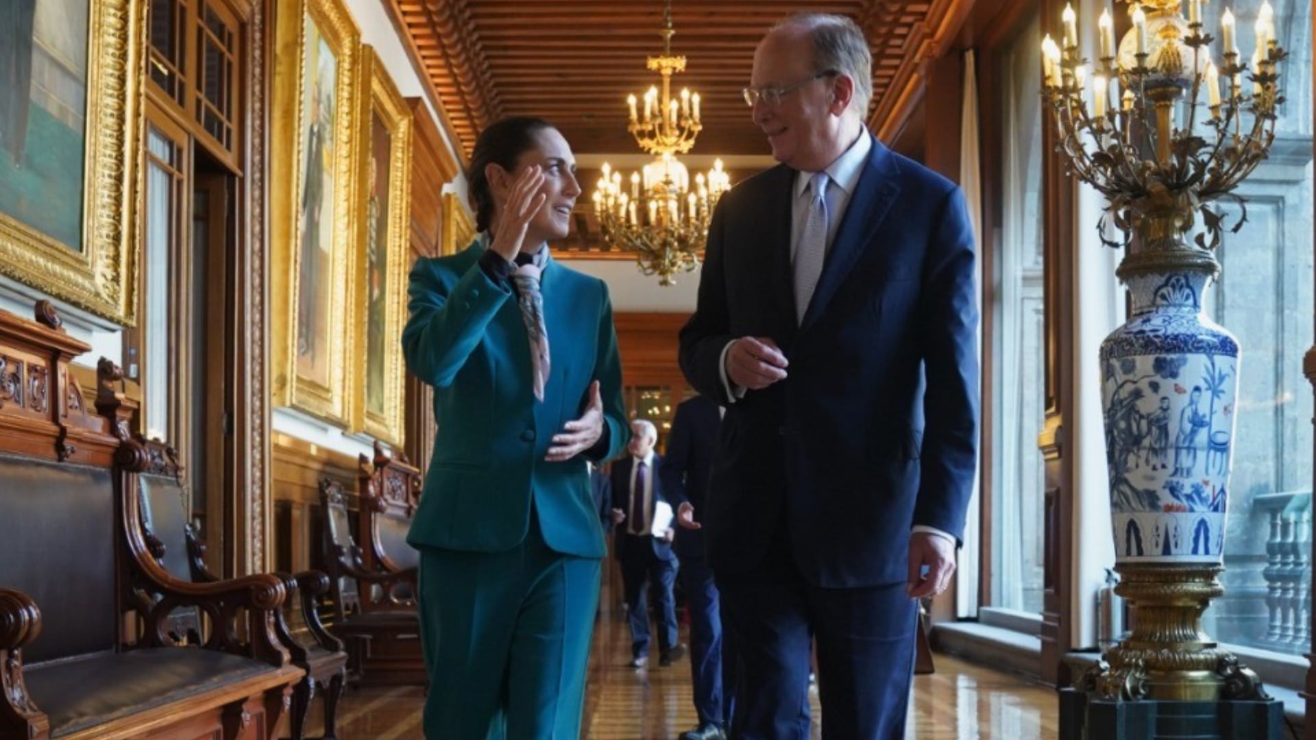 Sheinbaum se reunió con Larry Fink en Palacio Nacional. | Twitter Claudia Sheinbaum